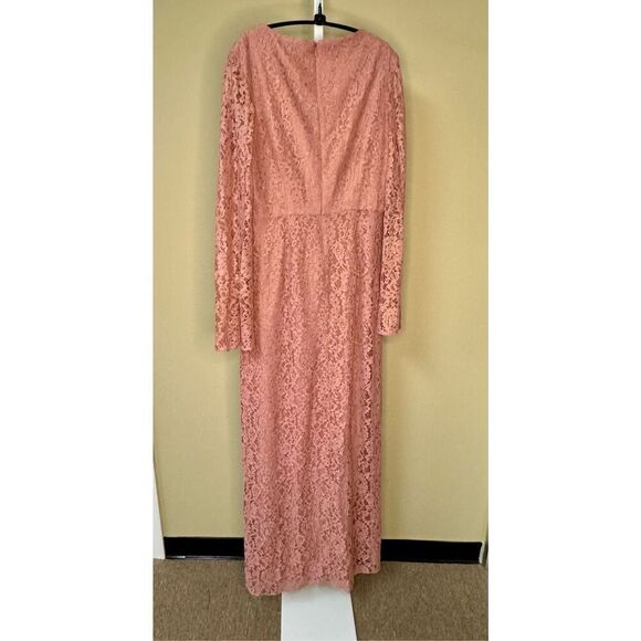 ZAC Zac Posen NWT Long Sleeve Lace Gown in Pink Size 10 - Picture 6 of 10